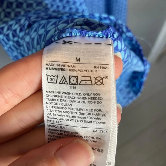 GAP blue pattern smock dress size medium - Picture 6 of 6